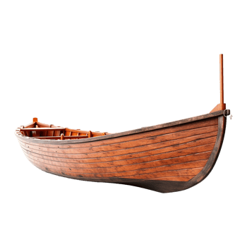 Classic Wooden Rowboat Displayed Against a White Background png