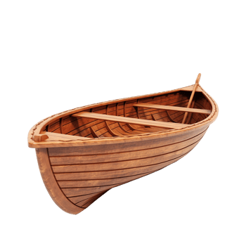 A Classic Wooden Rowboat Ready for a Day on the Water png