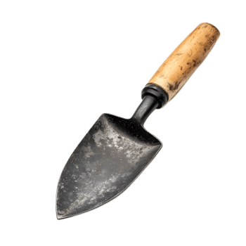 Rustic Garden Trowel for Digging and Cultivating Soil in Outdoor Landscapes png
