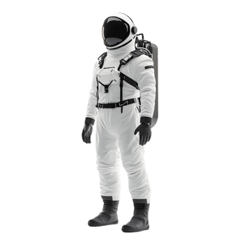 Astronaut in Futuristic Spacesuit for Extravehicular Space png