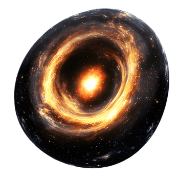 Dramatic Cosmic Vortex of a Mesmerizing Black Hole with Glowing Accretion Disk in the Vast Universe png
