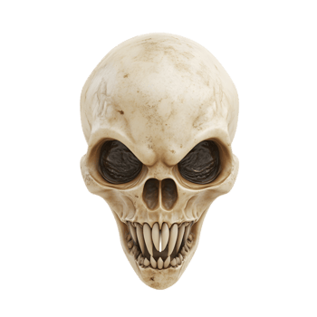 Alien Skull Fossil Eerie Extraterrestrial Bone Remains Mysterious Otherworldly Prehistoric Creature png