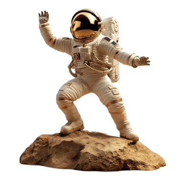 Astronaut Celebrating Successful Mission on the Surface of Mars png