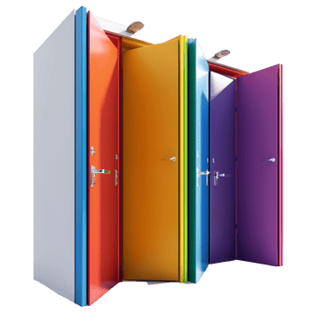 Modern Colorful Washroom Doors Transparent Background png