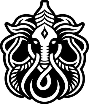 A glyph style icon of ganesha symbol vector