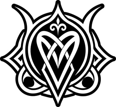 A celtic symbol with a heart in the middle vector