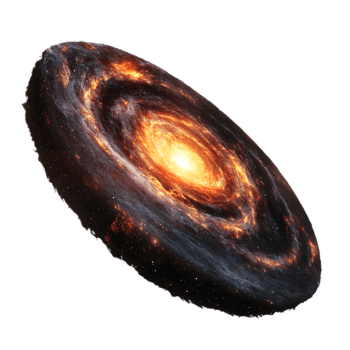 Swirling Black Hole with Radiant Accretion Disk in Cosmic Landscape png