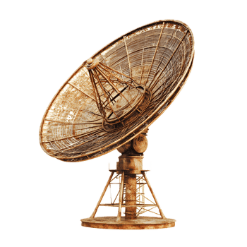 Massive Radio Satellite Dish Scanning the Cosmos for Signals from Beyond Earth png