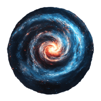 Stunning Cosmic Spiral Swirl Glowing Celestial Galaxy Abstract png