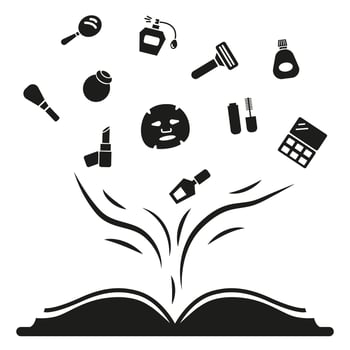 Abstract of a book about beauty and self-care. Teaching about beauty and self-care. vector