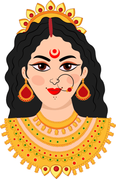 face of goddess durga for happy Navratri festival png