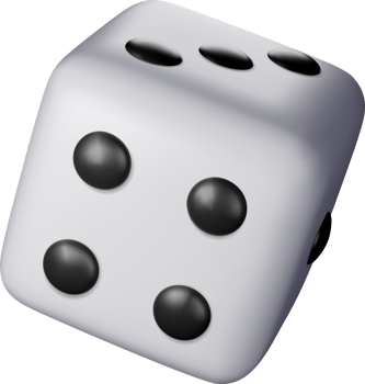 3D dice white playing cube four dots png