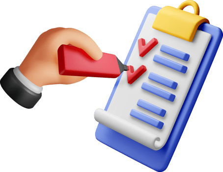 3D paper clipboard holder with checklist symbol icon png