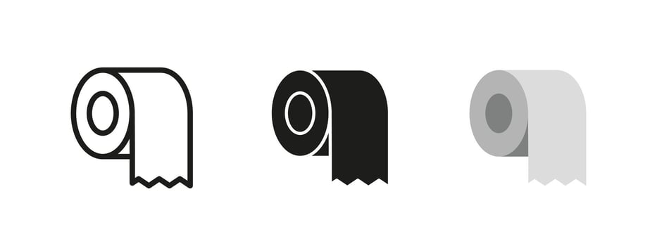 Toilet paper icon. Bathroom hygiene illustration. Essential sanitary product for cleaning and personal care. Disposable tissue roll for restrooms and household use. vector