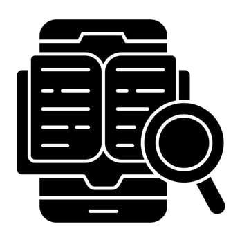 An solid design of mobile book search vector