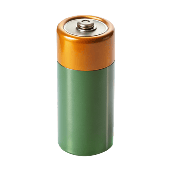 3D illustration of a modern battery design for power supply, technology, and renewable energy applications png