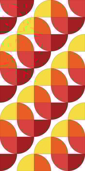 Colorful Geometric Abstract Pattern With Red, Orange, and Yellow Half Circles vector