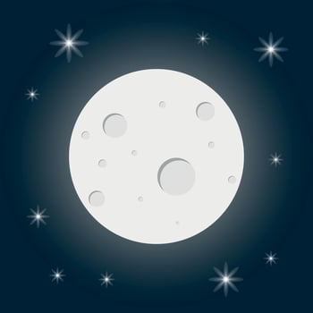 illustration of glowing moon design. vector