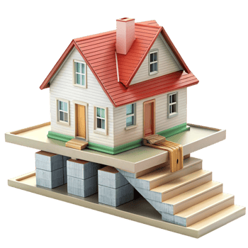 House model with a red roof on a pile of dollar bills, representing mortgage or home financing png