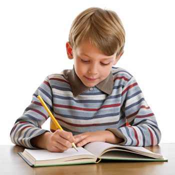 Child diligently working on homework, representing dedication to education and academic achievement png