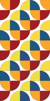 Colorful Geometric Pattern With Bright Circular and Quadrant Motifs vector