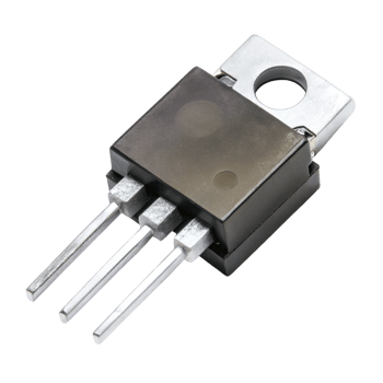 Detailed view of a modern MOSFET transistor showcasing semiconductor technology and construction on white png