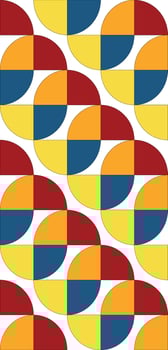 Geometric Abstract Pattern Featuring Bold Circles with Vibrant Colors. bauhaus pattern. vector