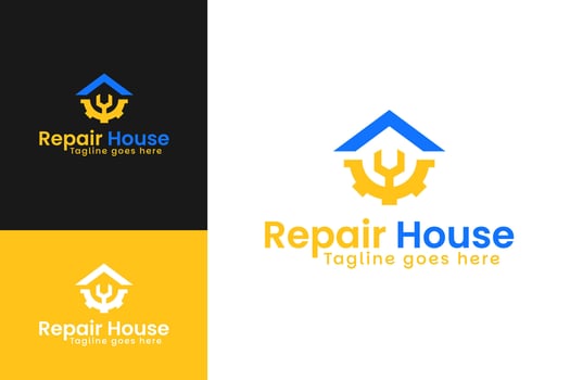 Repair house logo design template illustration vector