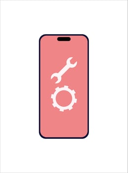 Modern phone with display setting icon design vector