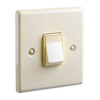 Standard plastic wall mounted switch for electrical devices, showcasing clean and practical design png