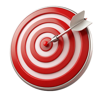 Conceptual bullseye target design showcasing accuracy, strategy, and success in marketing and business focus png