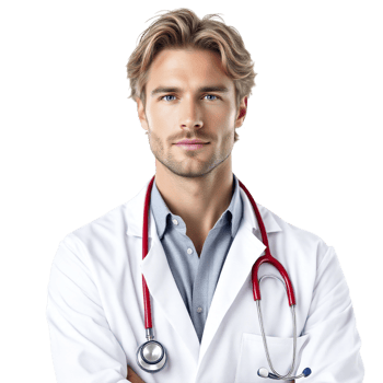 A male doctor with his arms crossed png