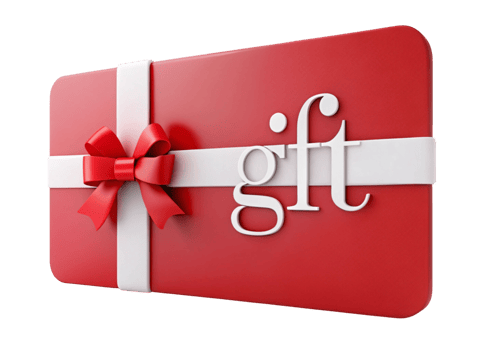 Virtual gift card with decorative red ribbon for digital gifting and convenient e commerce solutions png