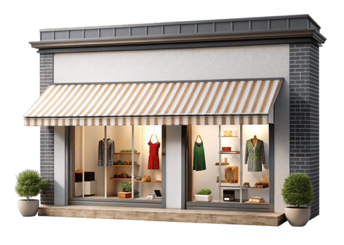 a store front with awning on it png