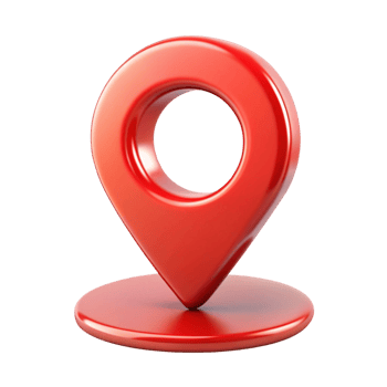 Glossy red geolocation icon isolated on clean Transparent Background, representing map marker and pinpoint location png