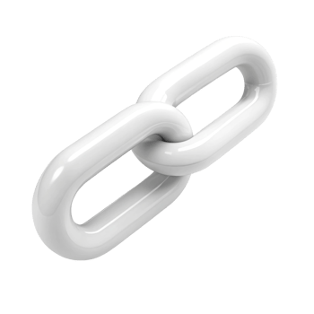 White chain link isolated on a Transparent Background, concept of connection, strength, and unity in minimal design png