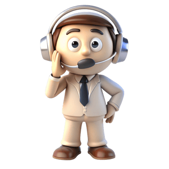3D cartoon figures with various expressions mute, customer service, surprise, and thoughtful gesture on clean Transparent Background png