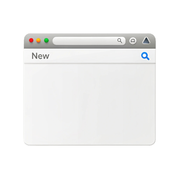 Empty web browser window template with colorful control buttons, isolated interface design for online browsing concepts png