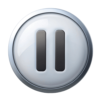 Simple pause button symbol in a round icon on a clean white background for user interface design png