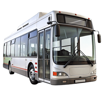 Contemporary city transit bus isolated on white, ideal for urban mobility and transport concepts png