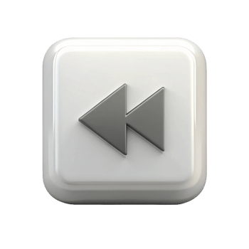 Modern rewind symbol in gray tones, isolated on white, representing playback and navigation controls png