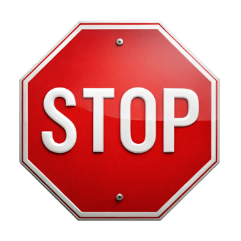 Bold red stop sign with white lettering on a clear background, symbolizing road safety and caution in transportation png