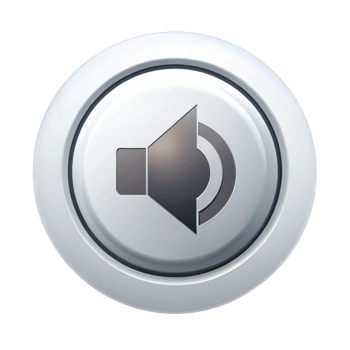 Volume icon with sound waves on white background, perfect for multimedia and audio control designs png