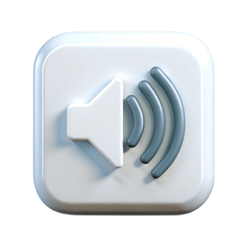 Audio control icon with speaker symbol and volume waves, representing sound, music, and media control png