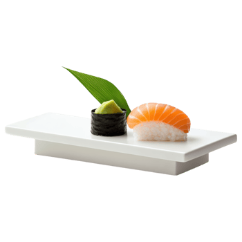 Free Isolated on Transparent Background, Sushi, wasabi, and, food, and, beverage, presented elegantly white plate, showcasing vibrant colors and png