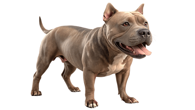 Pit Bull Terrier 3D Dog Render Transparent Background png