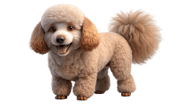 Poodle 3D Dog Render Transparent Background png