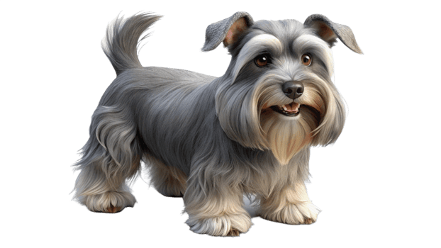 SchnauzerSpaniel 3D Dog Render Transparent Background png