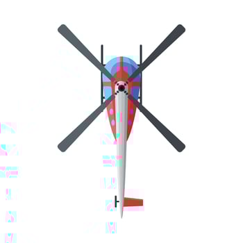 Flying Helicopter, View from Above, Air Transport Illustration vector