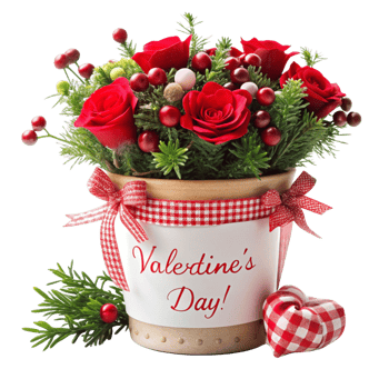 natural red flower plant in the pot is isolated on transparent background png